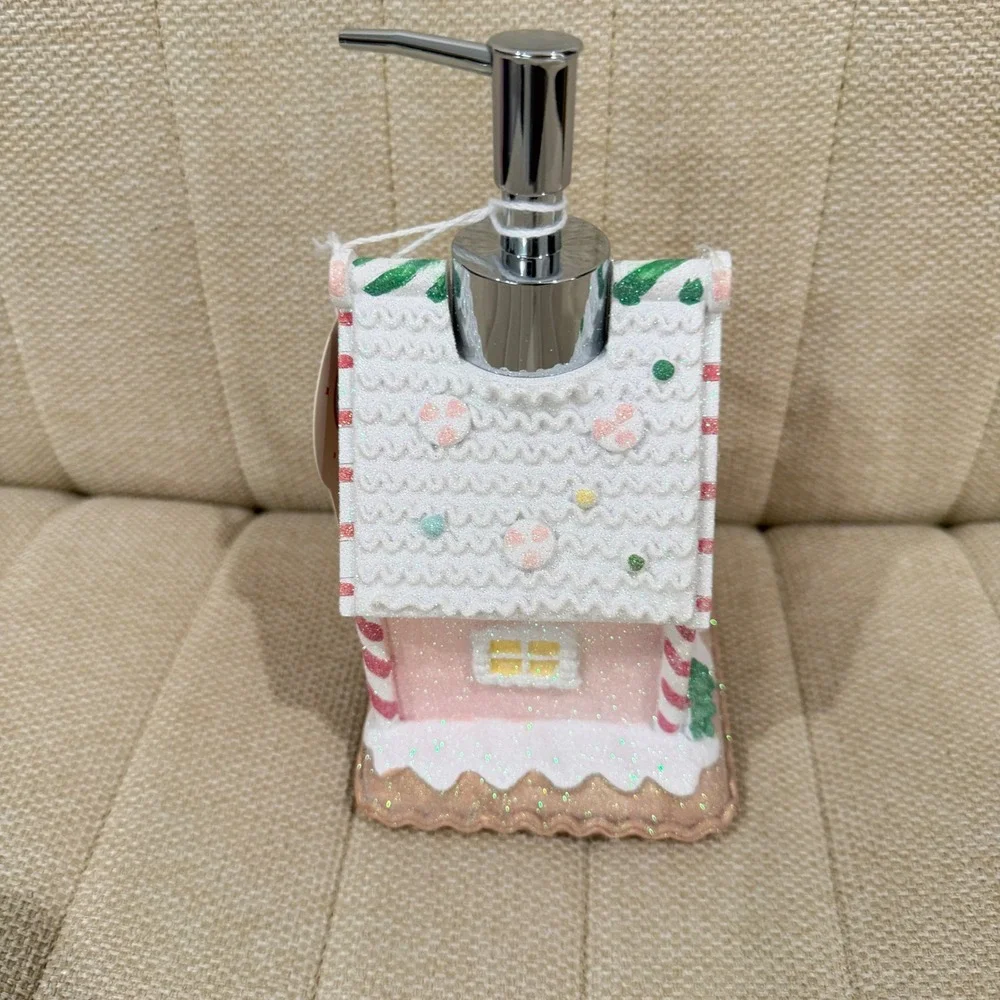 NEW Merry and Bright Gingerbread House Lotion Pump Christmas Holiday Decor